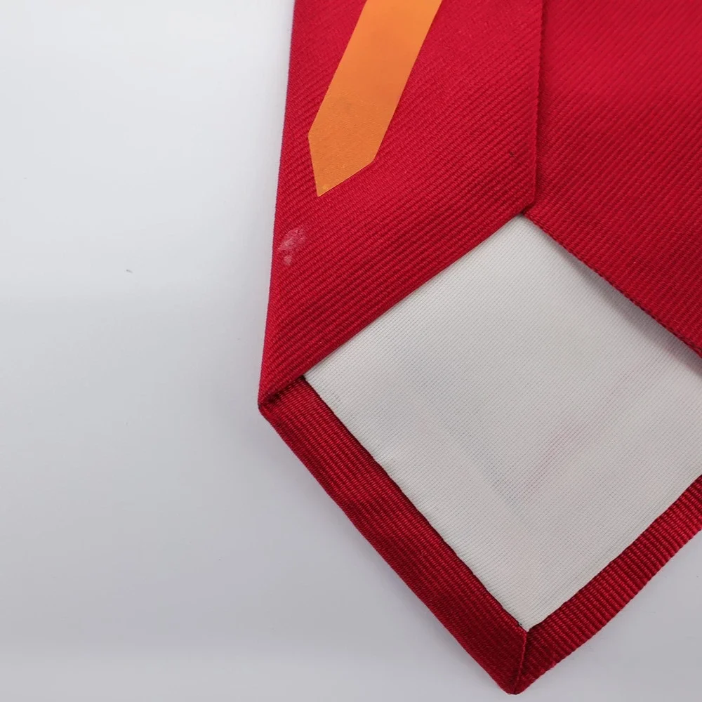 Ben‎ Silver Pure English Silk Ribbed Necktie Red Mens - Minor Flaws